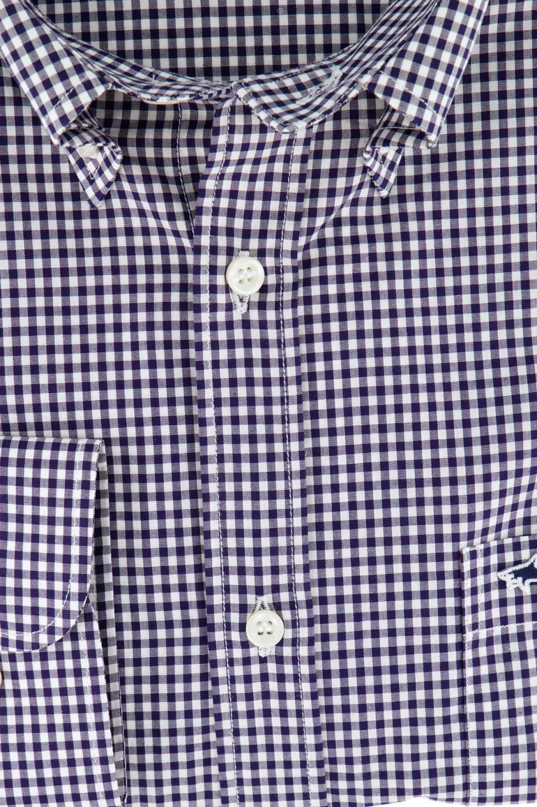 Overhemd Paul & Shark geruit donkerblauw
