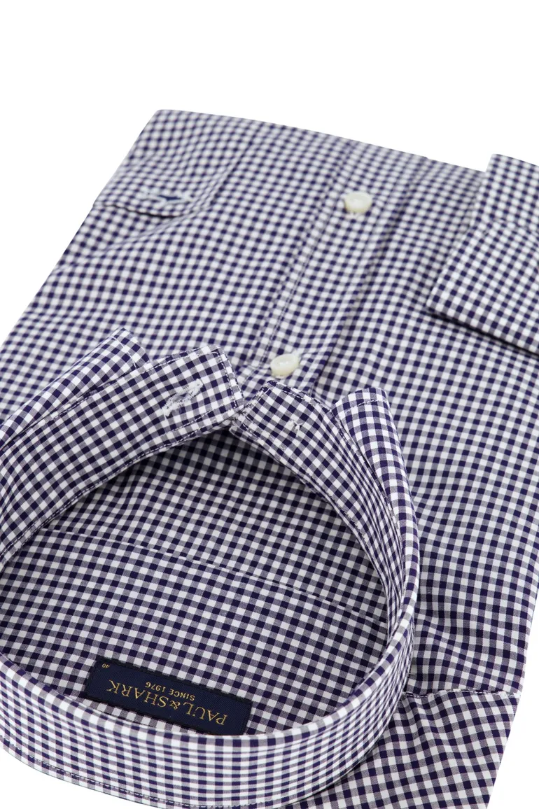 Overhemd Paul & Shark geruit donkerblauw