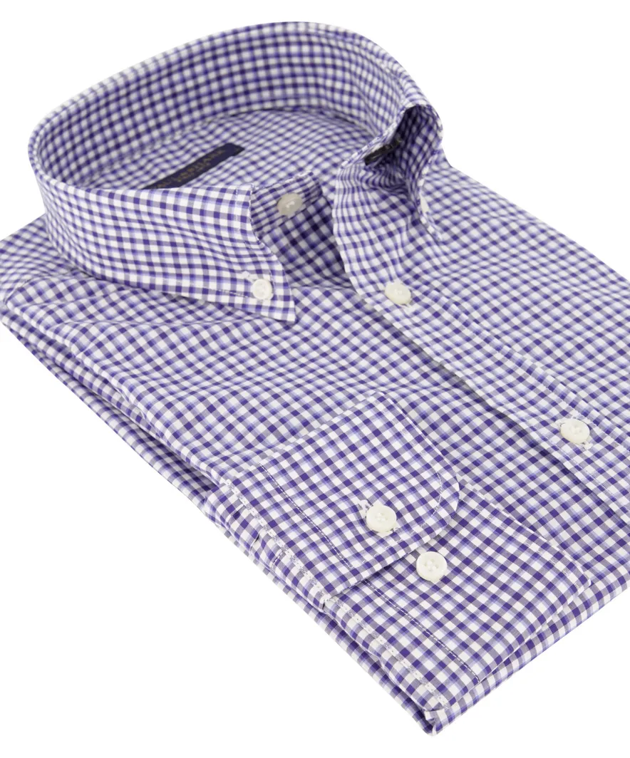 Paul & Shark overhemd ruit blauw/lichtblauw