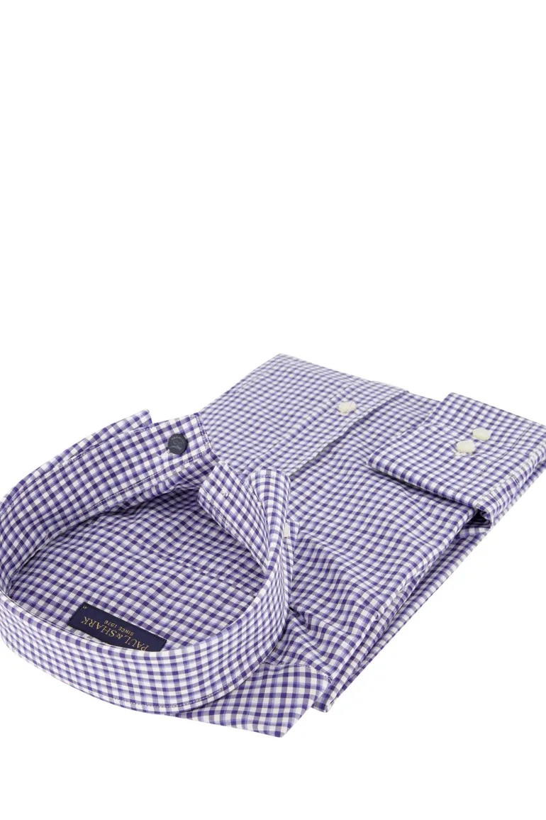 Paul & Shark overhemd ruit blauw/lichtblauw