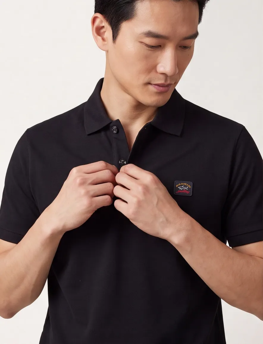 Polo Paul & Shark katoen zwart