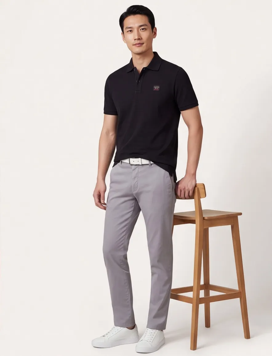 Polo Paul & Shark katoen zwart