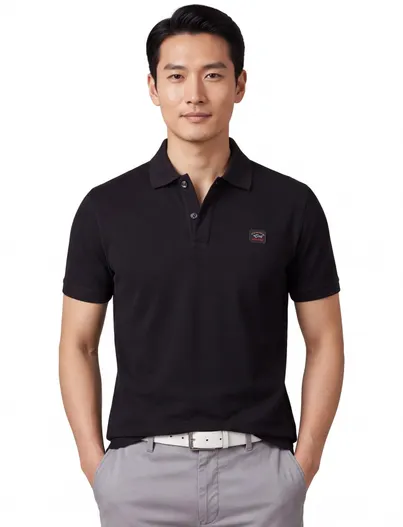 Paul & Shark Polo Paul & Shark katoen zwart