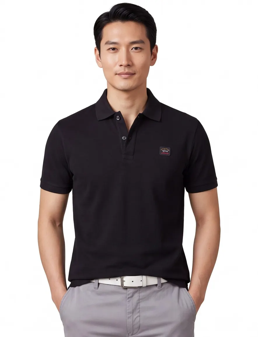 Polo Paul & Shark katoen zwart