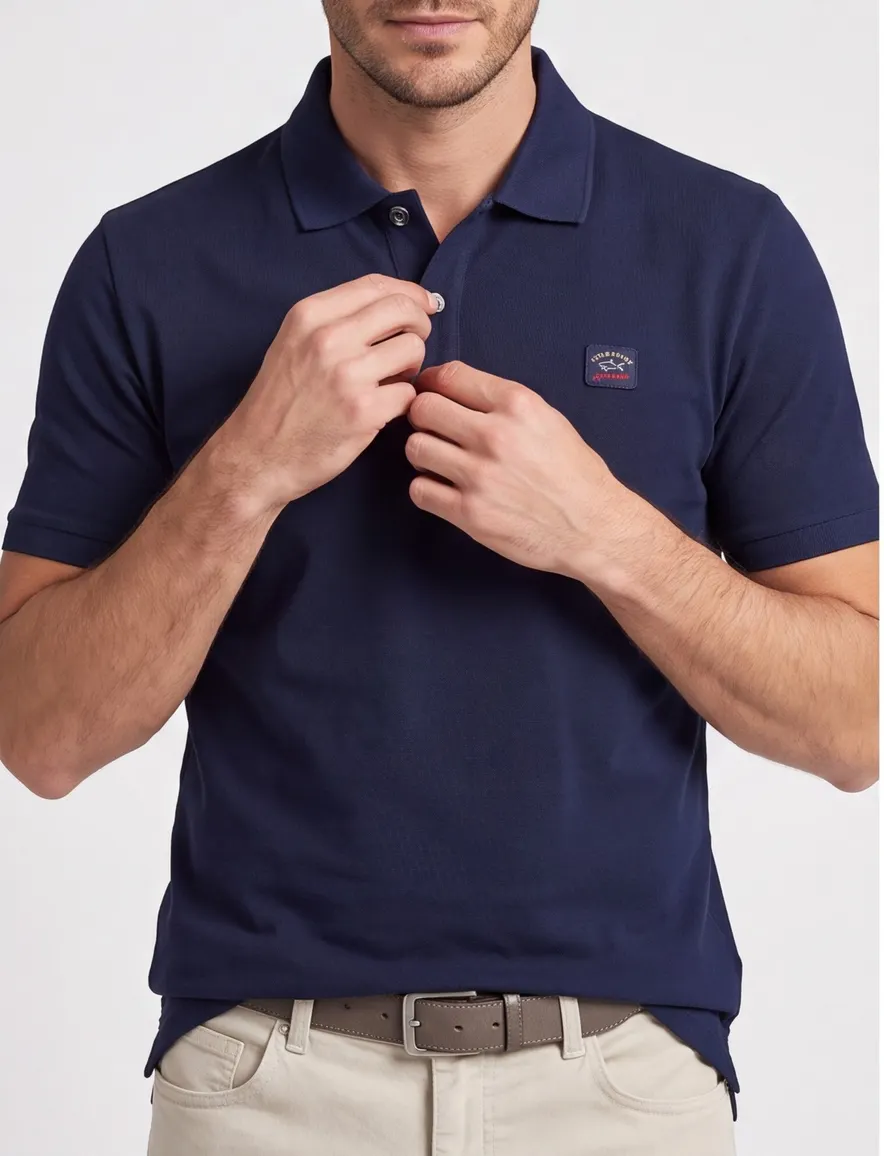 Paul & Shark polo katoen donkerblauw