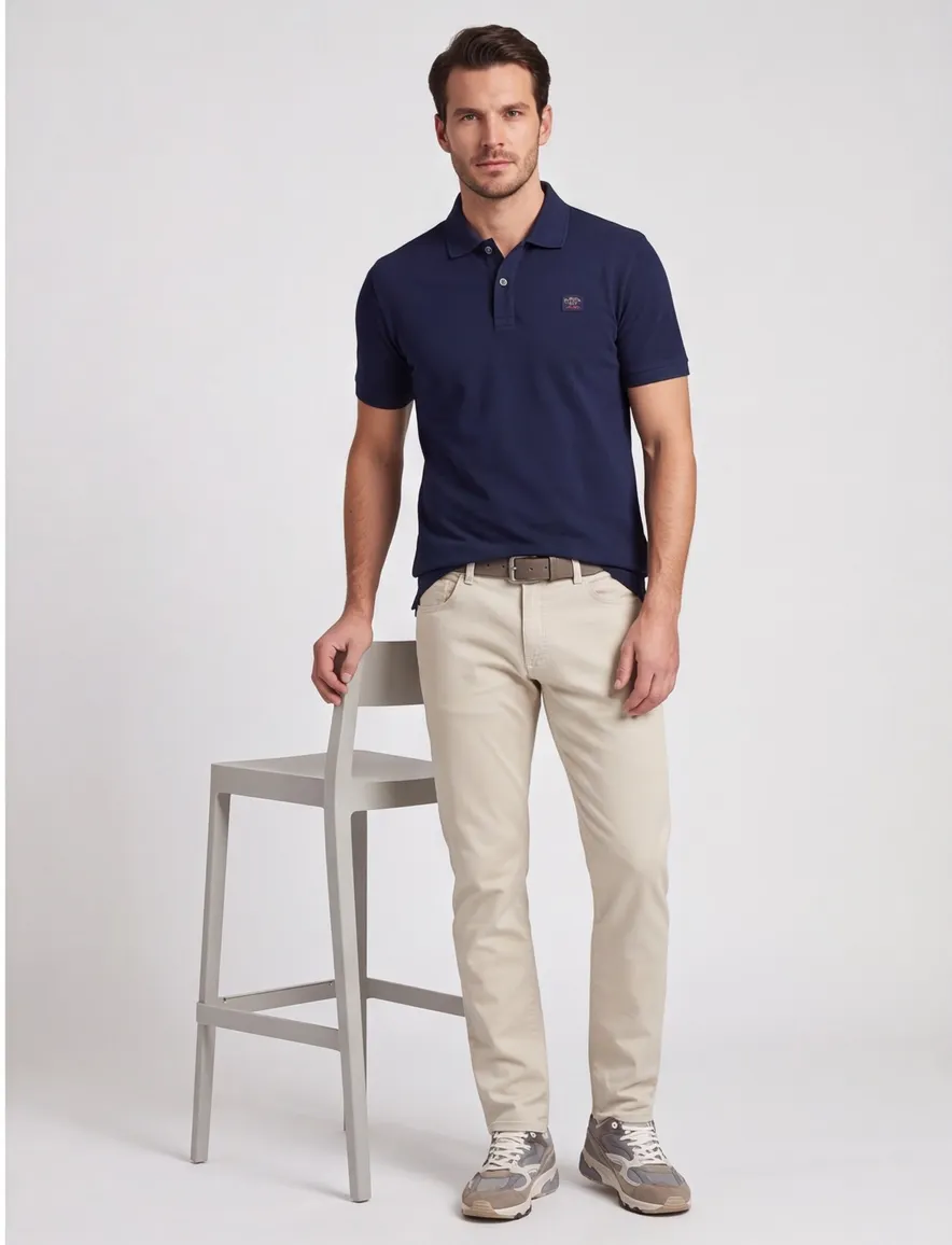 Paul & Shark polo katoen donkerblauw
