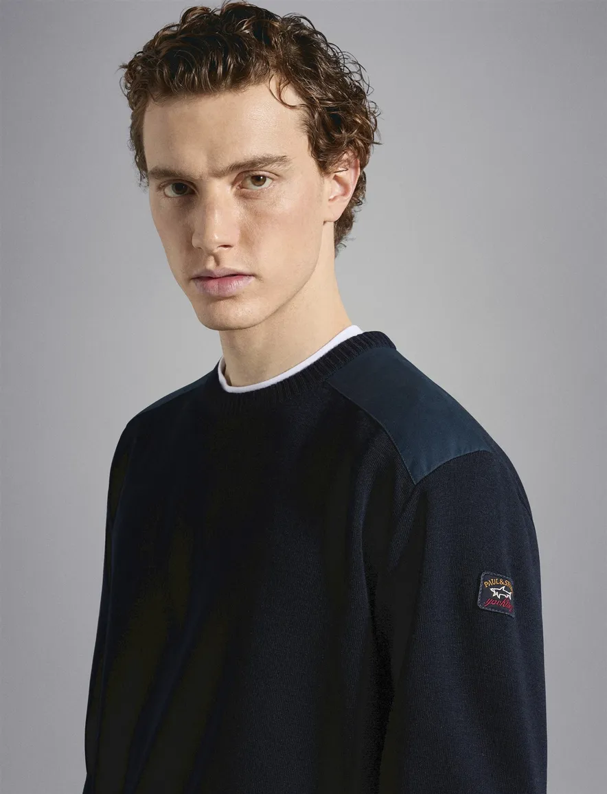 Paul & Shark trui donkerblauw effen