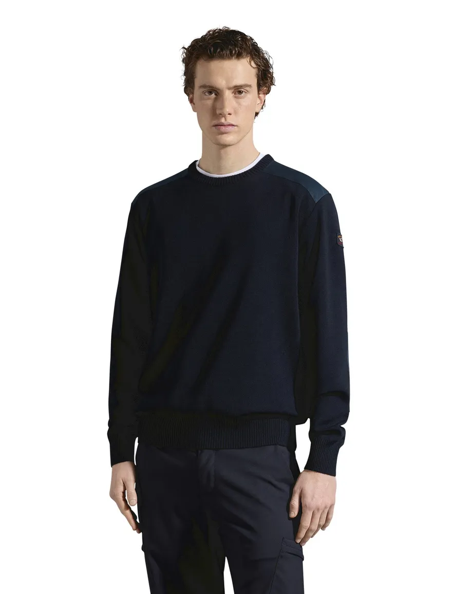 Paul & Shark trui donkerblauw effen