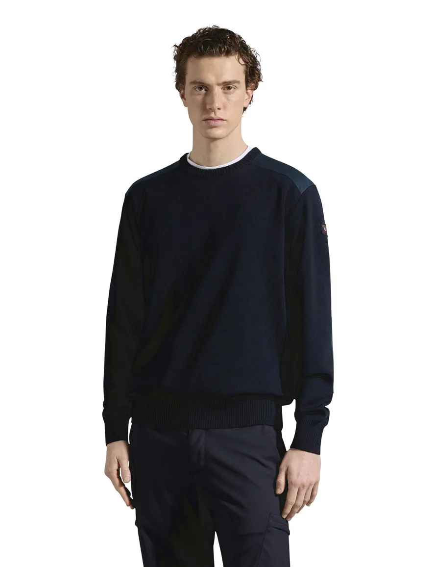 Paul & Shark trui donkerblauw effen