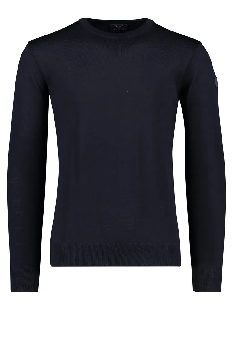 Paul & Shark pullover merino navy ronde hals