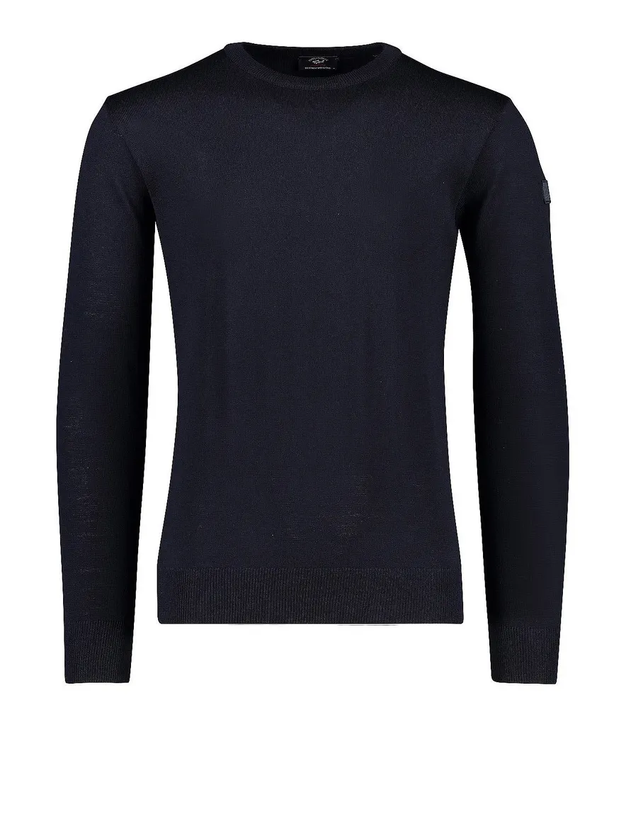 Paul & Shark pullover merino navy ronde hals