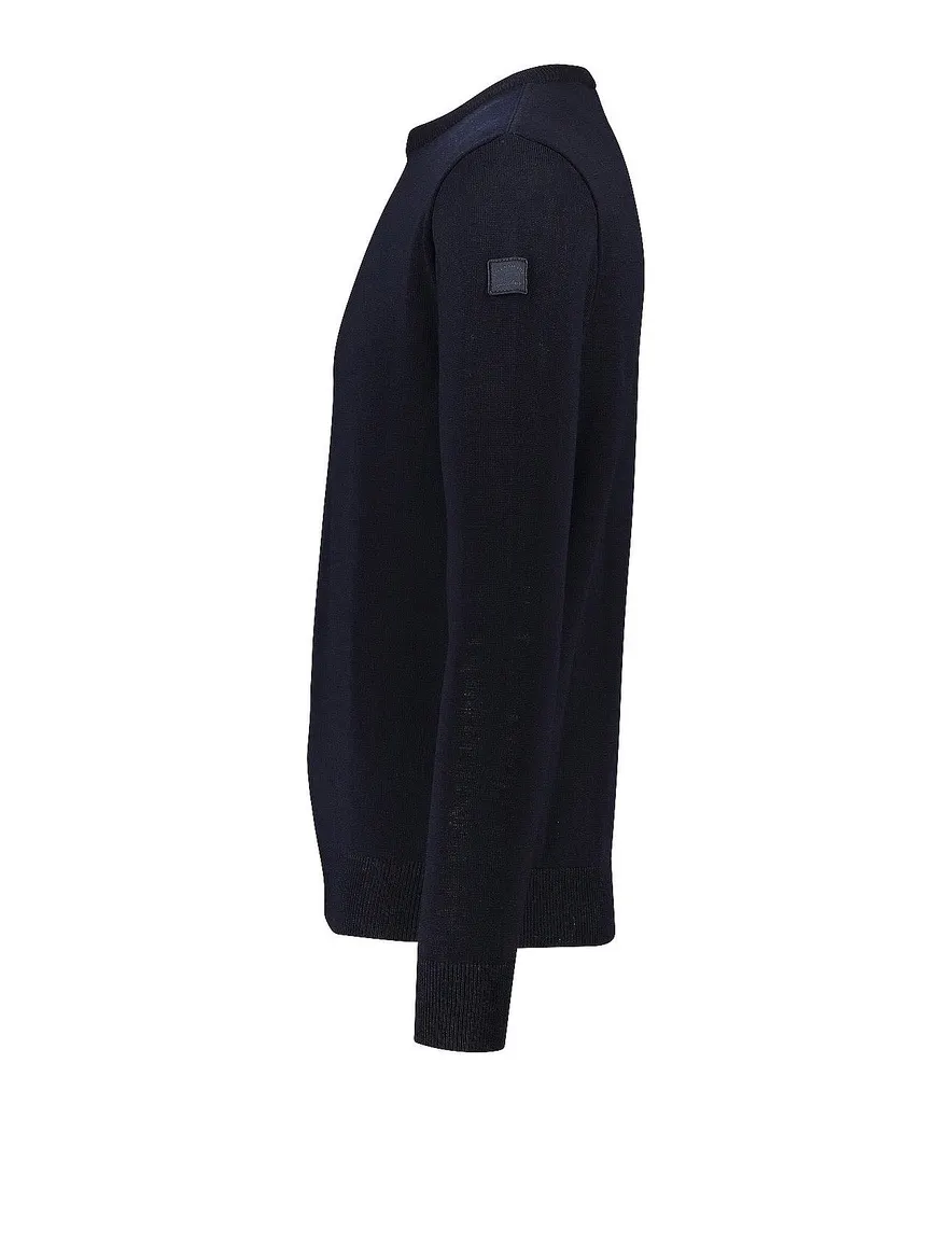 Paul & Shark pullover merino navy ronde hals