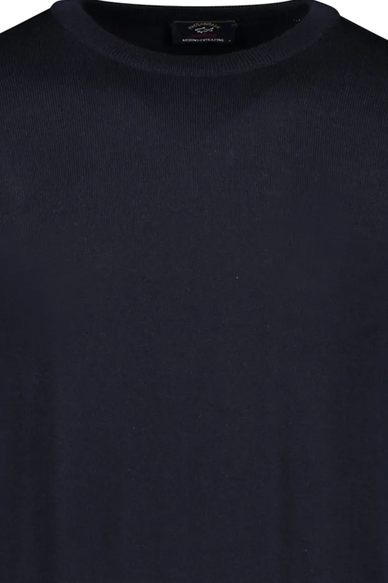 Paul & Shark pullover merino navy ronde hals