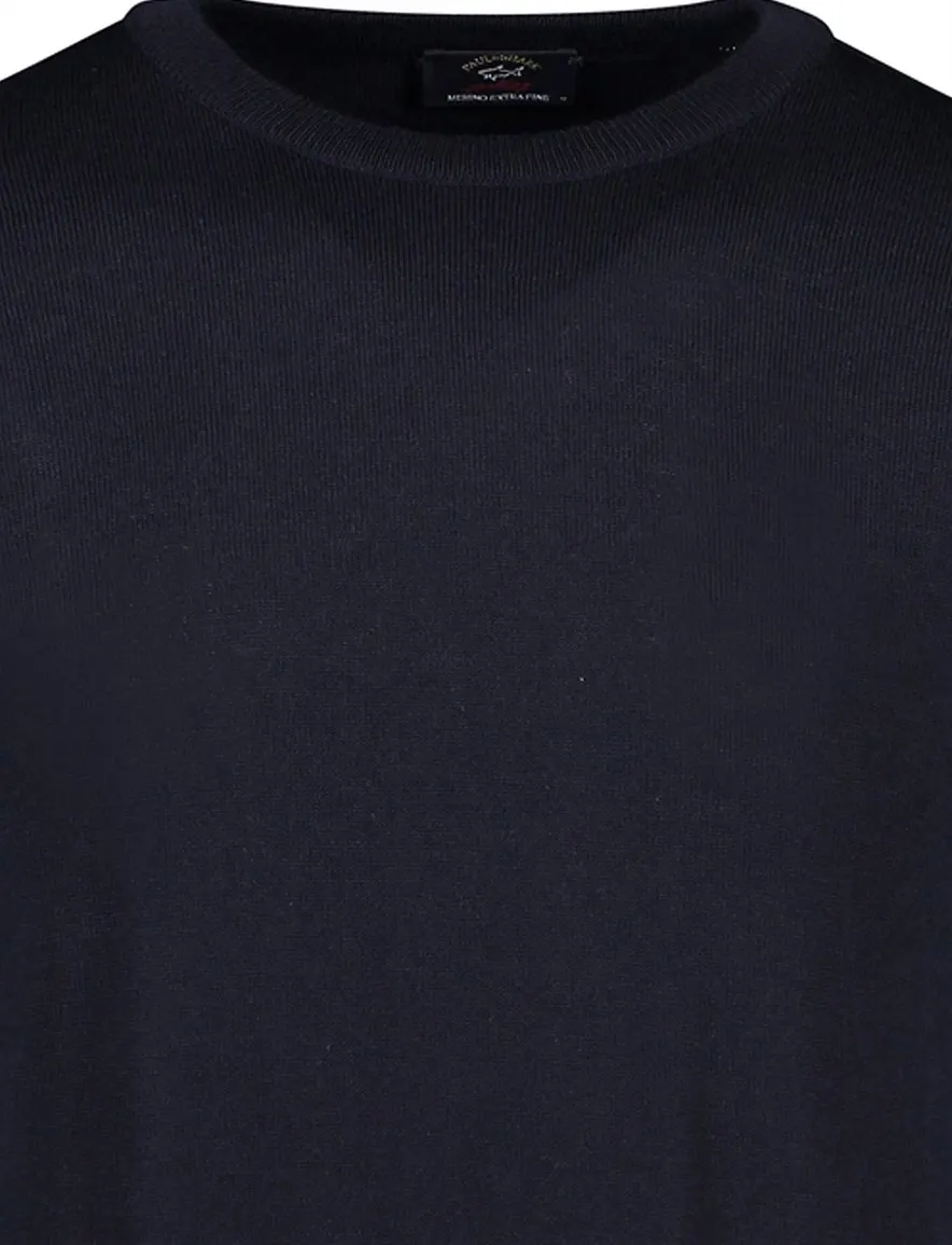 Paul & Shark pullover merino navy ronde hals