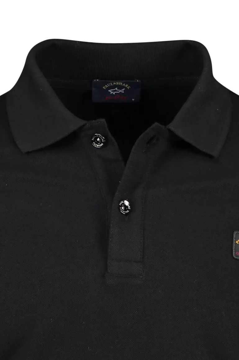 Zwarte polo lange mouwen Paul & Shark