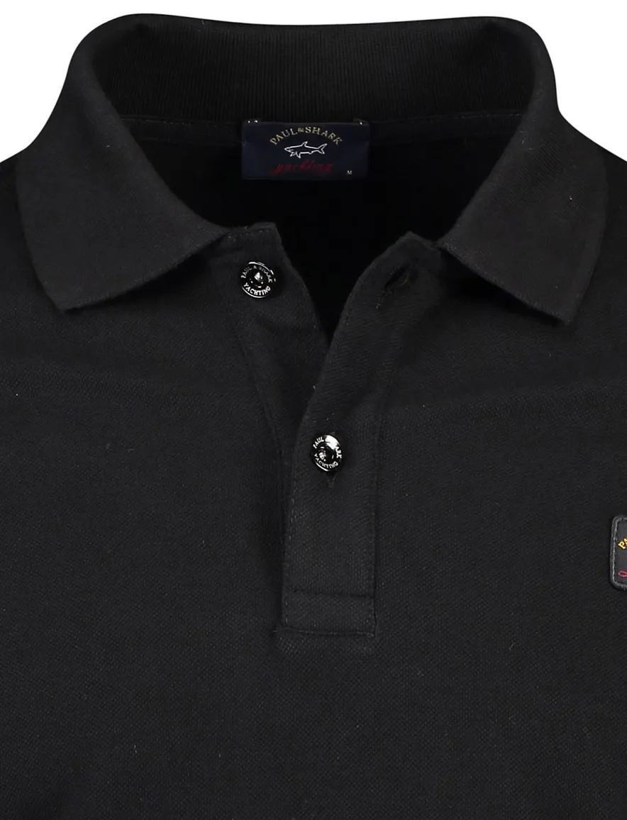 Zwarte polo lange mouwen Paul & Shark