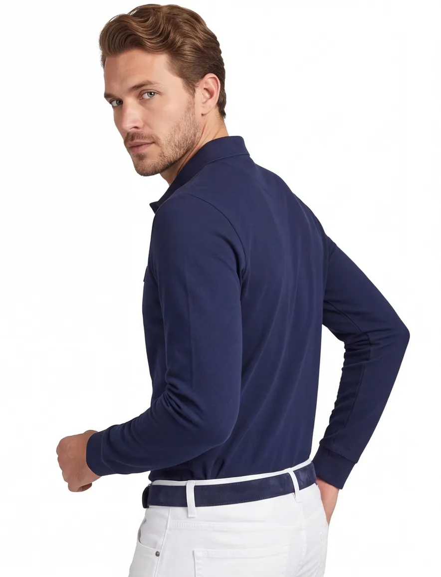 Paul & Shark polo lange mouw navy