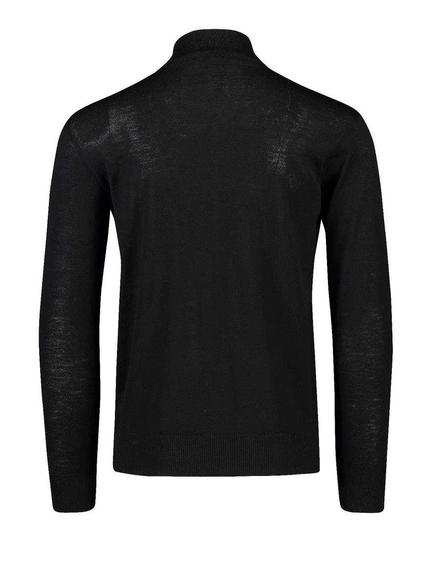 Paul & Shark vest merinowol zwart rits