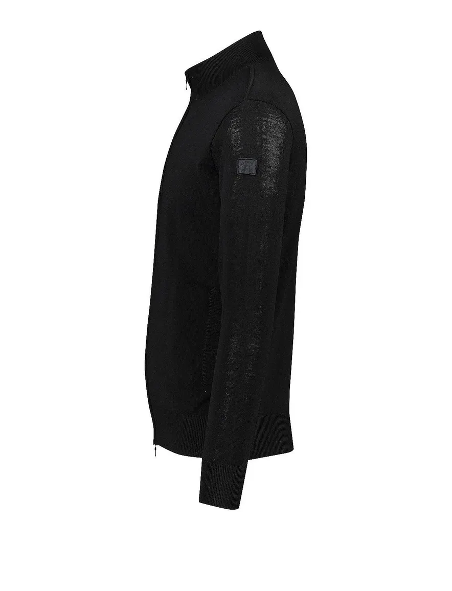 Paul & Shark vest merinowol zwart rits