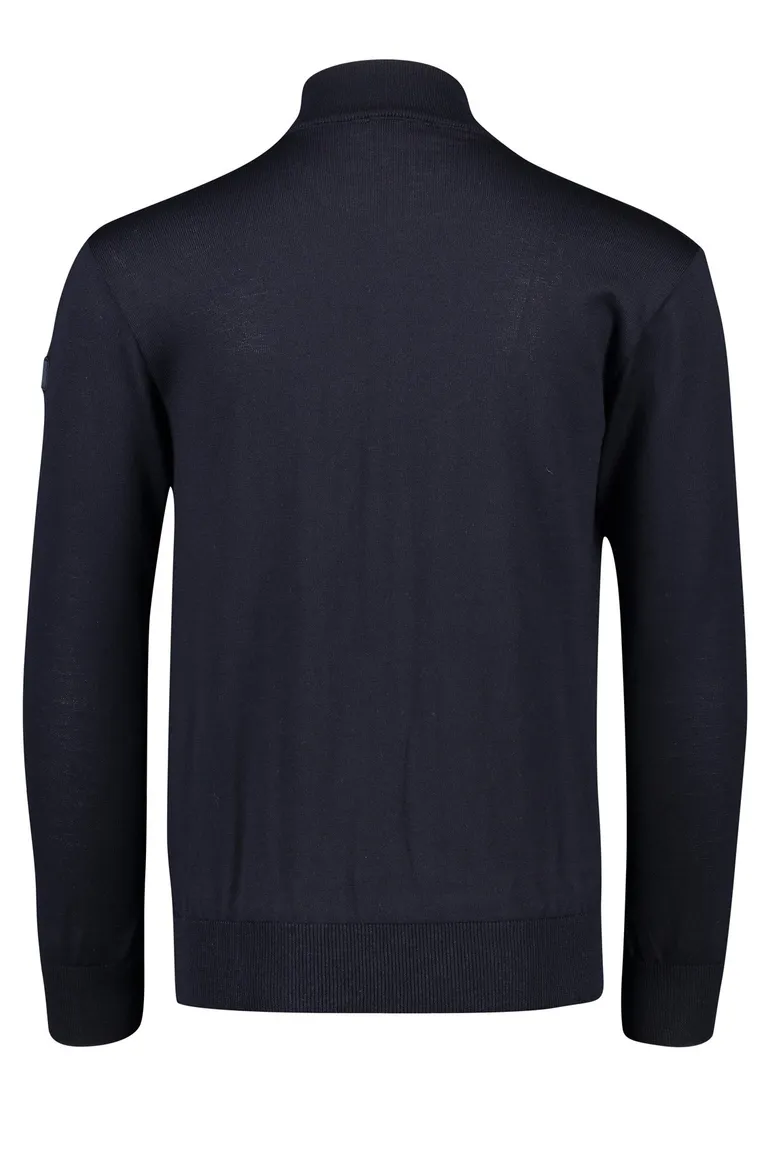 Paul & Shark vest ritssluiting donkerblauw merino