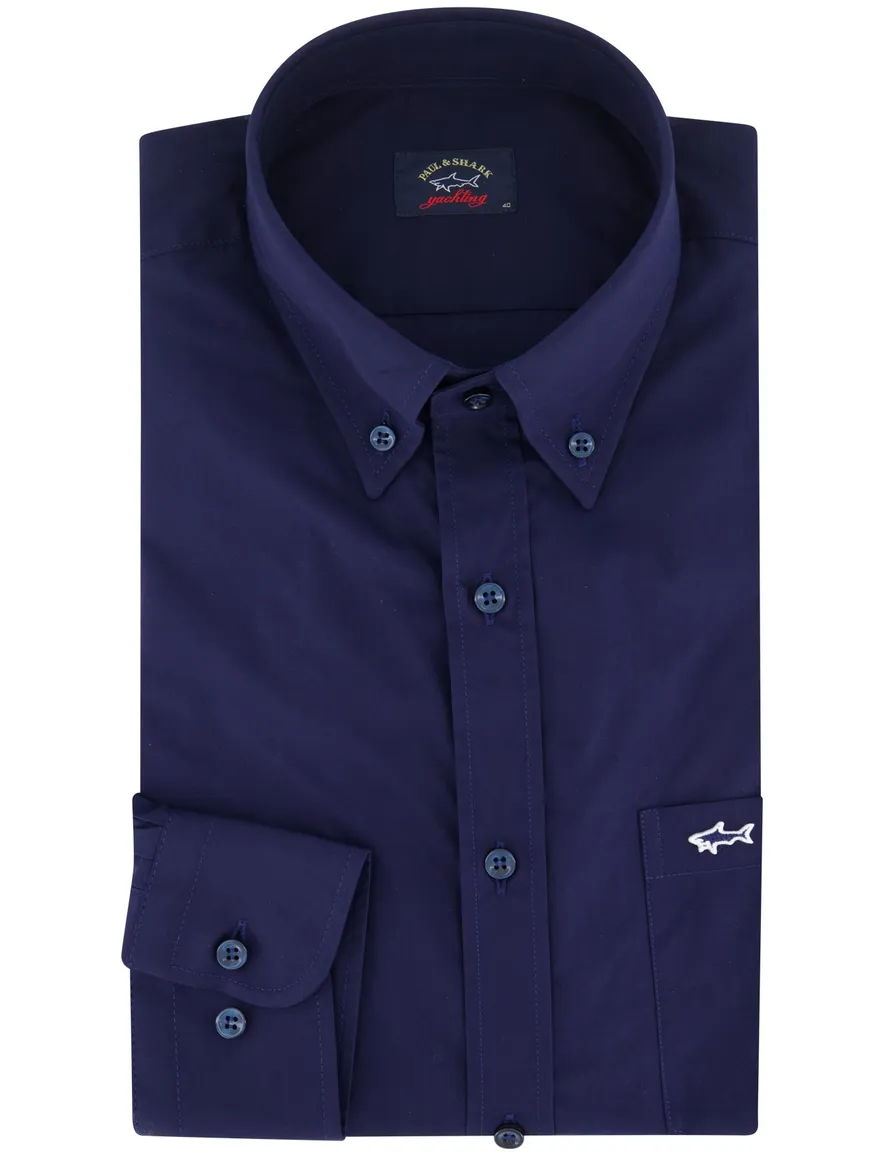 Paul & Shark overhemd donkerblauw met borstzak