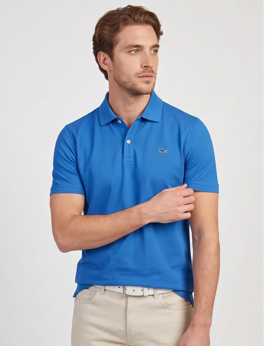 Paul & Shark polo korte mouw katoen blauw