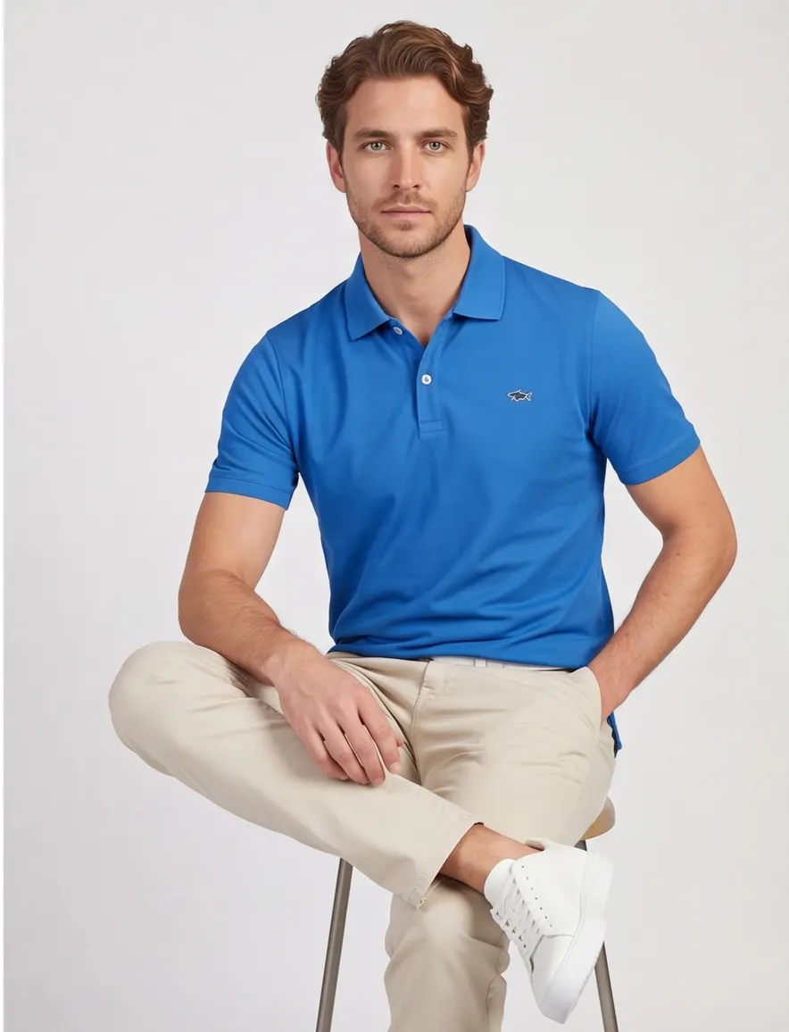 Paul & Shark polo korte mouw katoen blauw