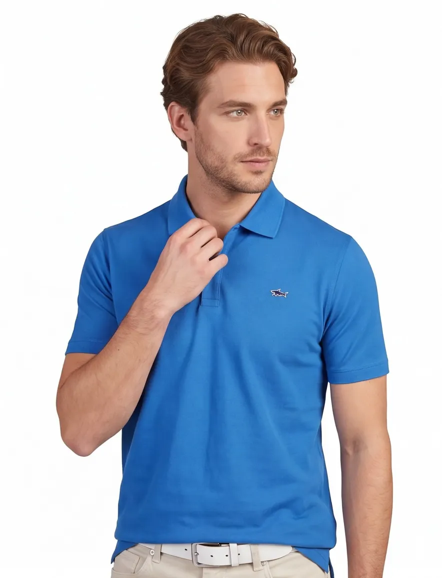 Paul & Shark polo korte mouw katoen blauw