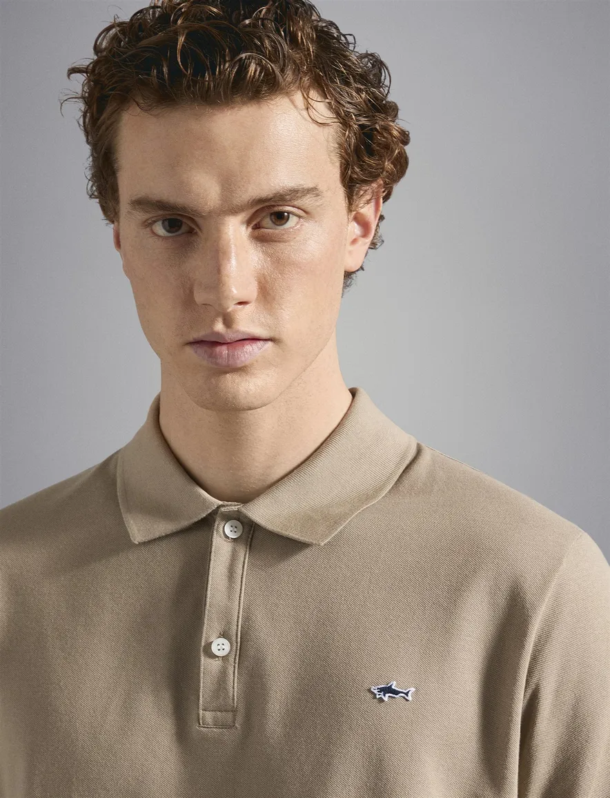 Paul & Shark poloshirt korte mouw beige camel