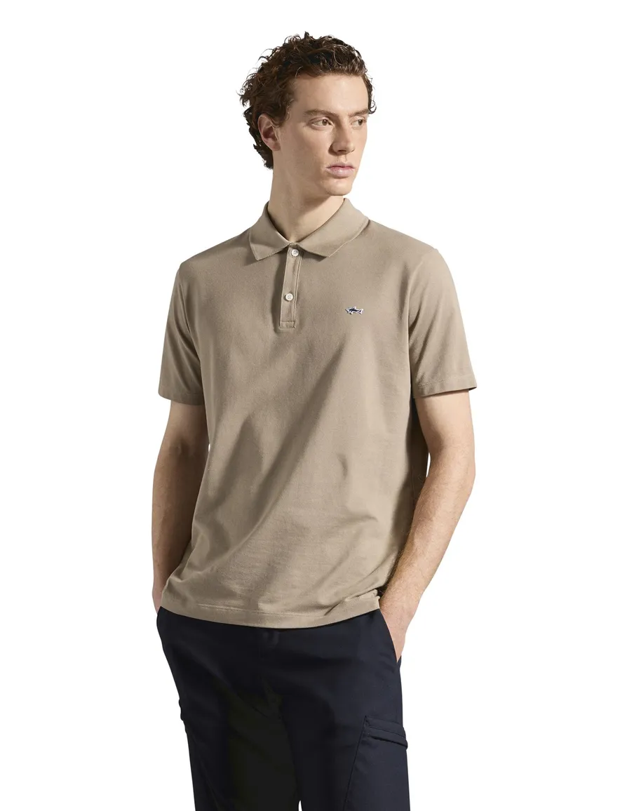 Paul & Shark poloshirt korte mouw beige camel