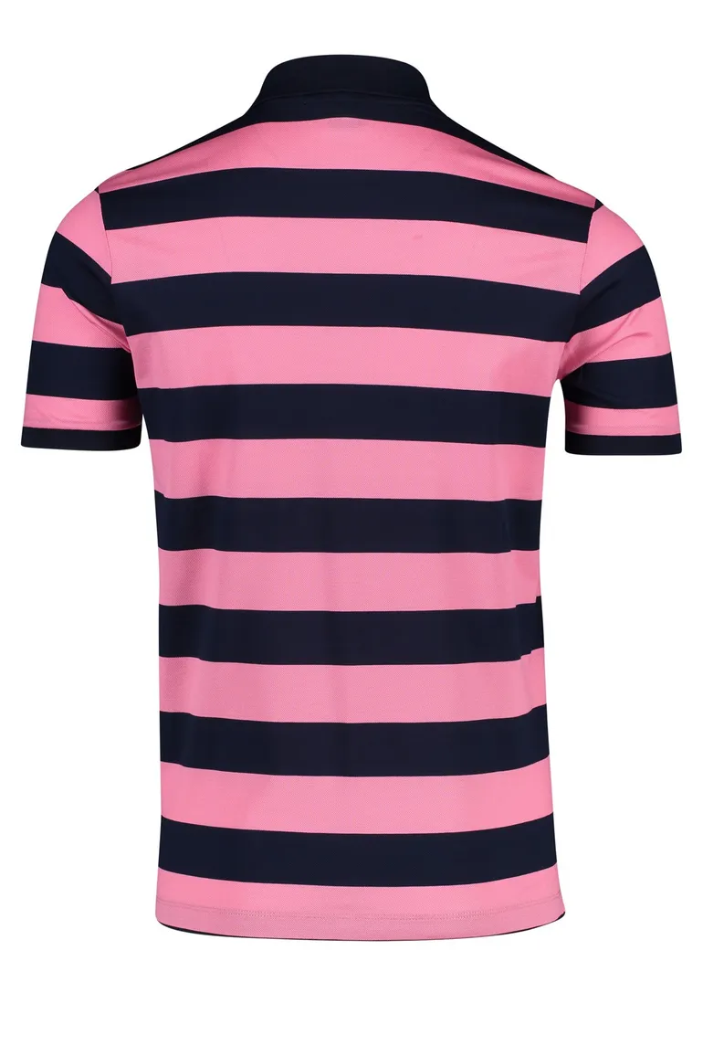 Paul & Shark polo wijde fit katoen roze gestreept