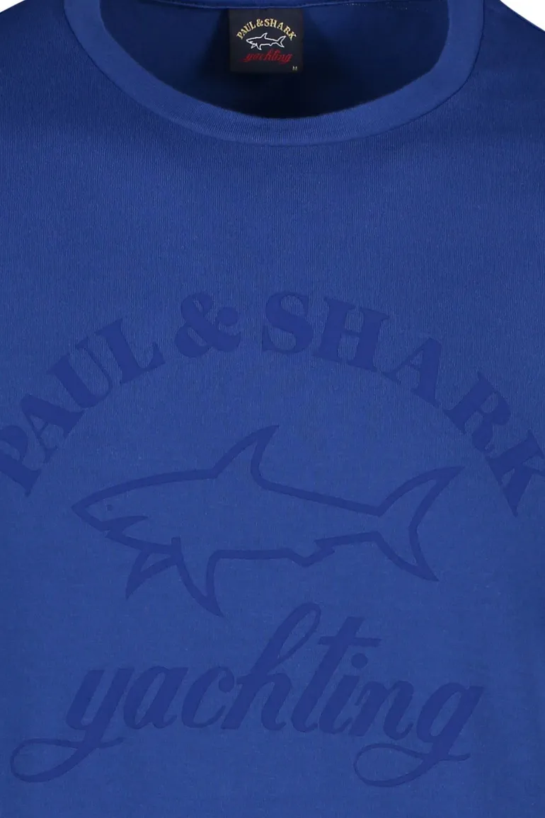 T-shirt Paul & Shark print ronde hals middenblauw