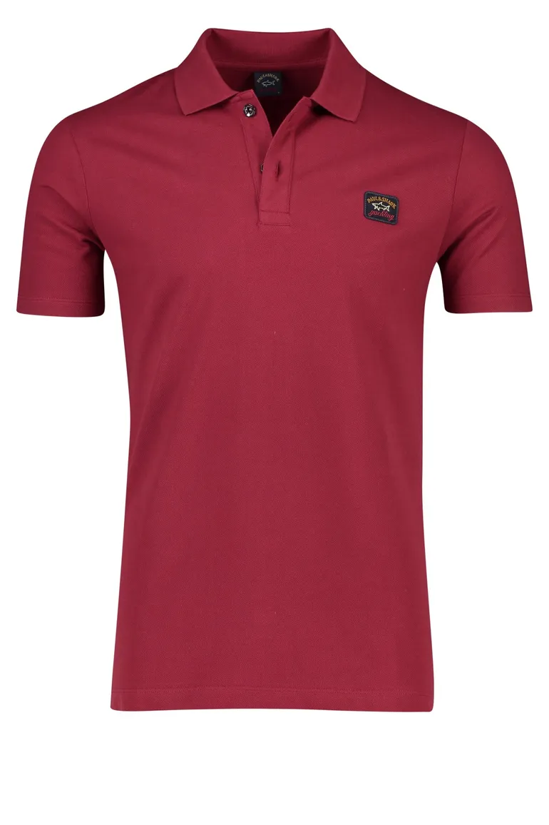 Paul & Shark polo wijde fit bordeaux katoen