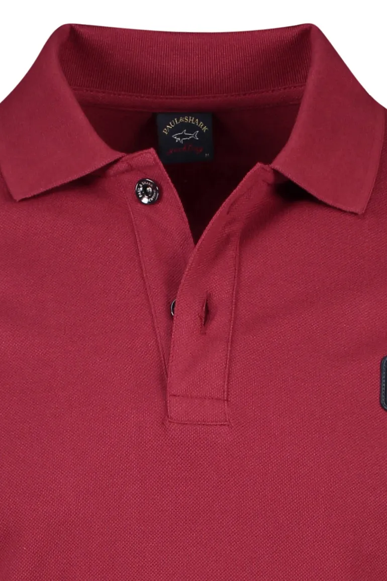 Paul & Shark polo wijde fit bordeaux katoen