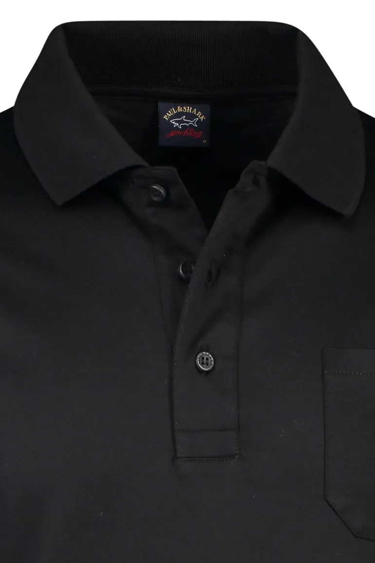 Paul & Shark polo zwart borstzak