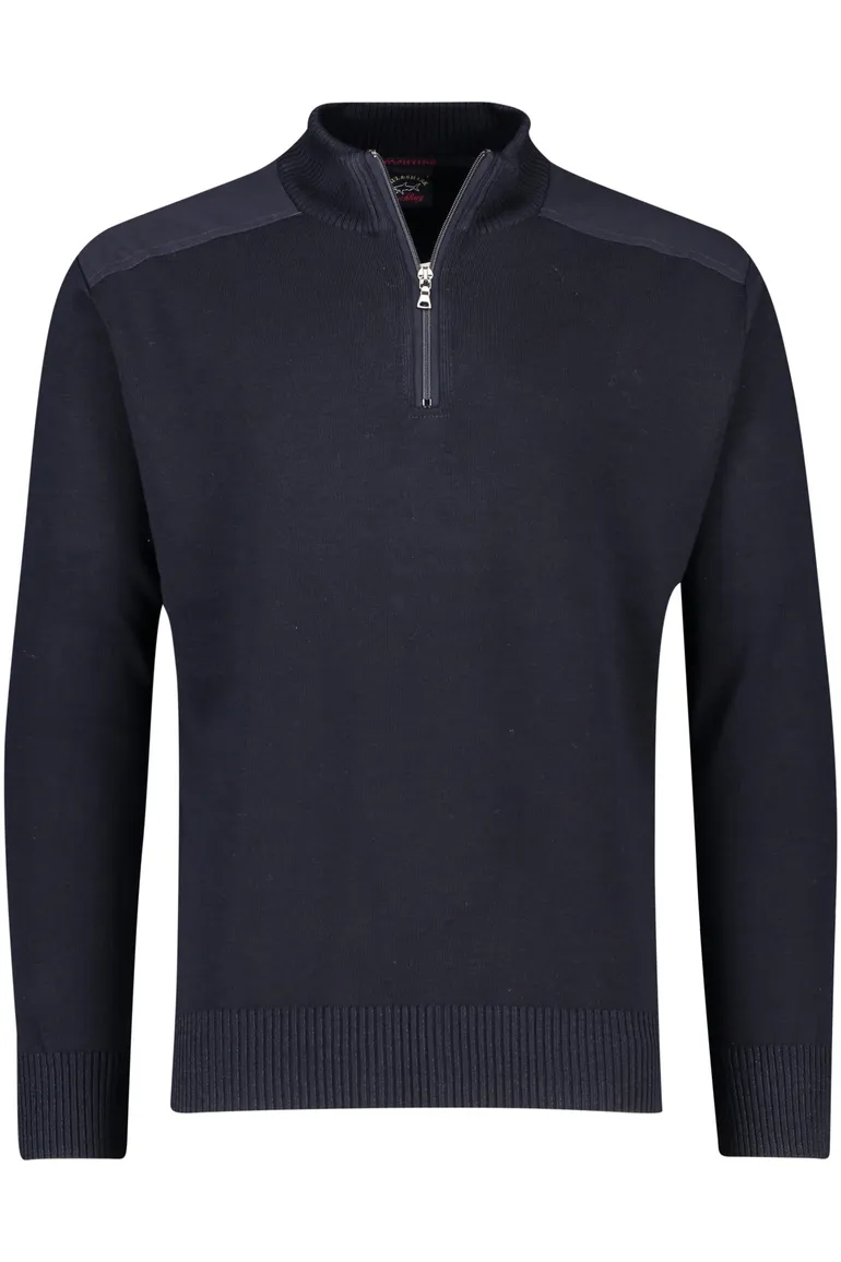 Paul & Shark trui met rits donkerblauw