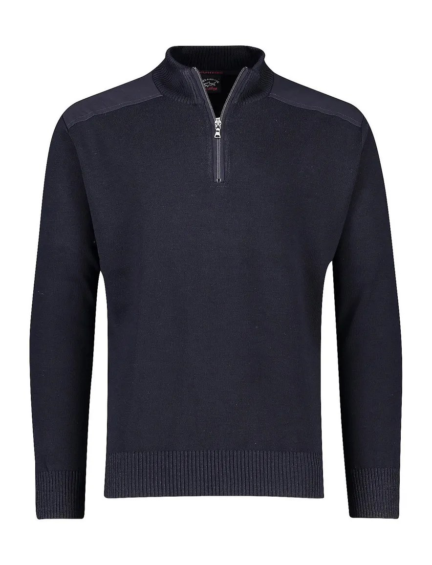 Paul & Shark trui met rits donkerblauw