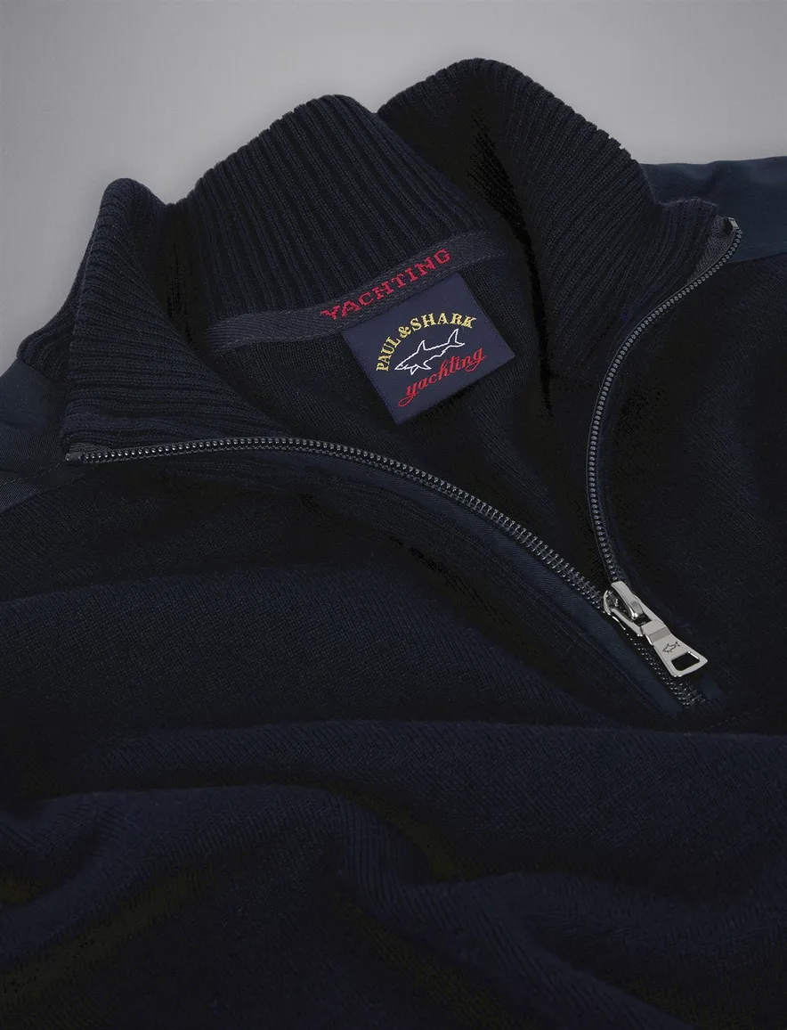 Paul & Shark trui met rits donkerblauw