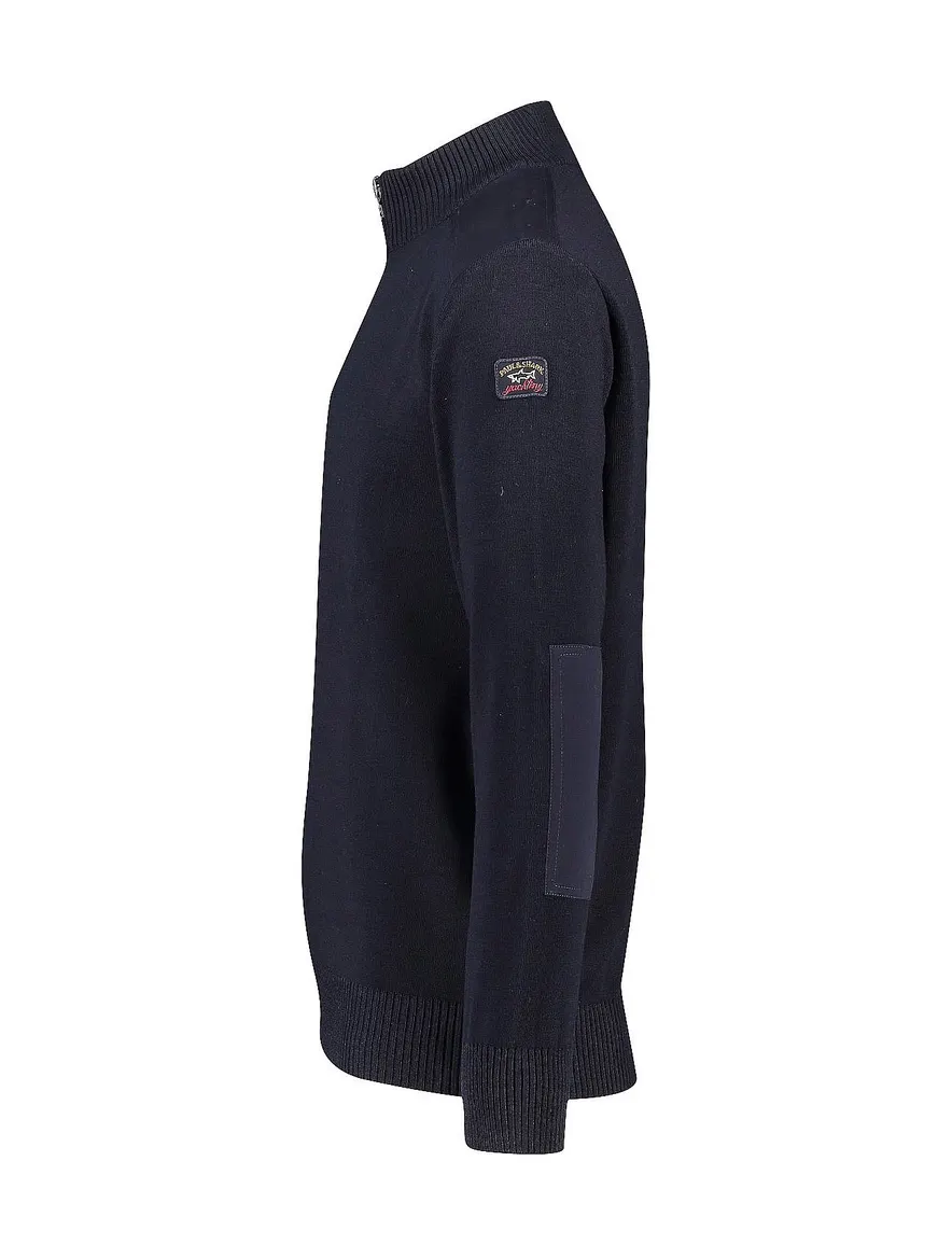 Paul & Shark trui met rits donkerblauw