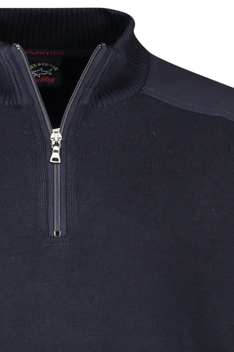 Paul & Shark trui met rits donkerblauw