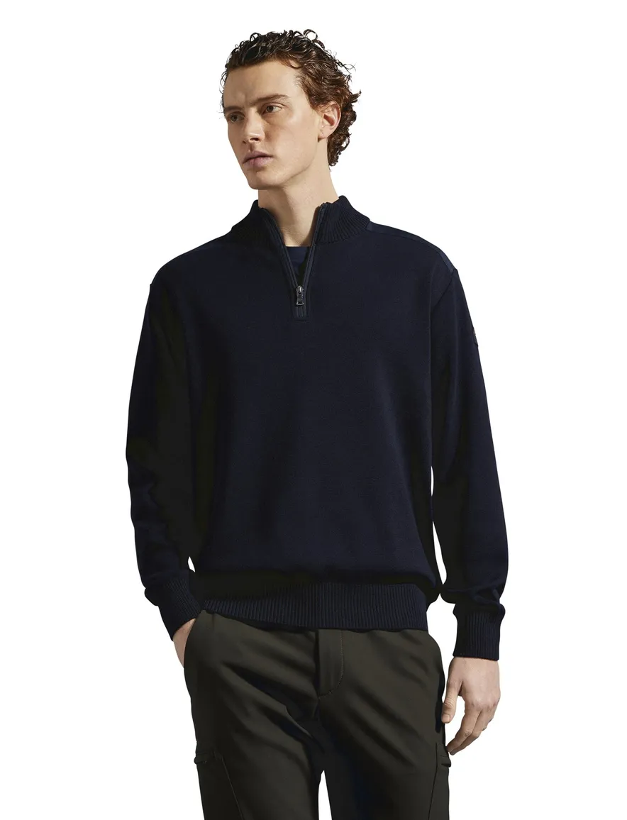 Paul & Shark trui met rits donkerblauw