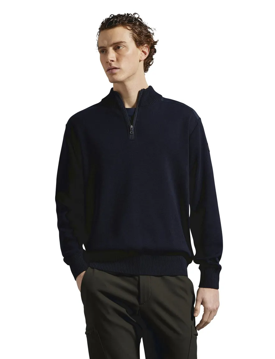 Paul & Shark trui met rits donkerblauw
