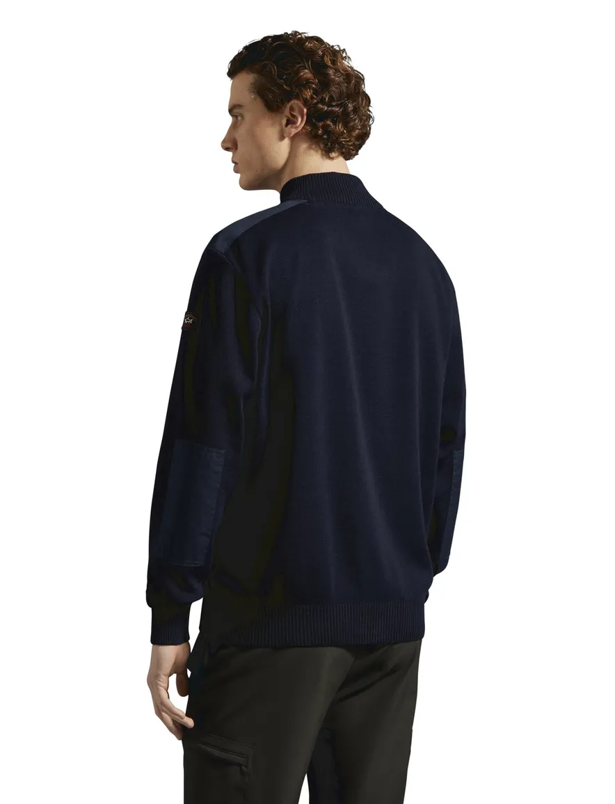 Paul & Shark trui met rits donkerblauw