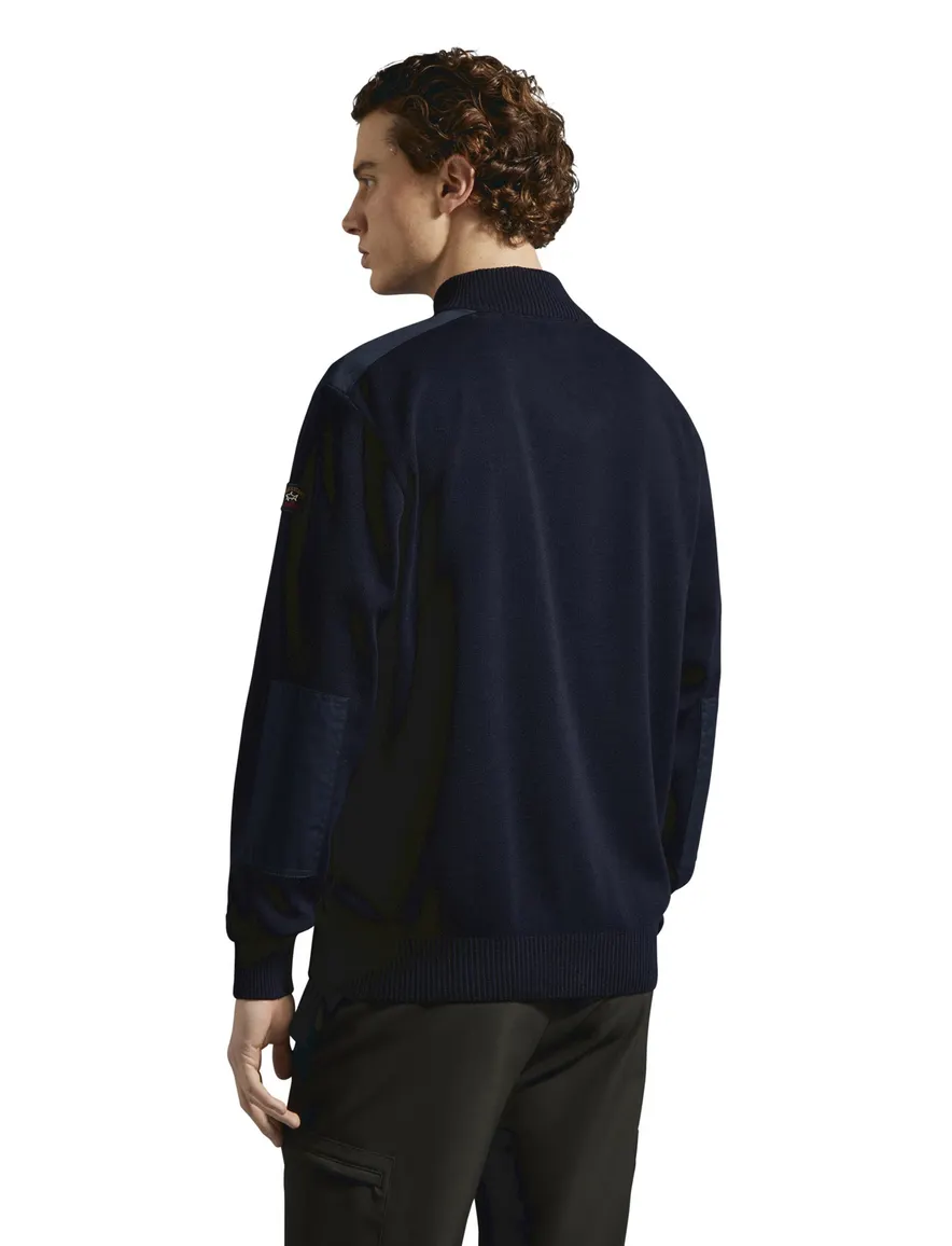 Paul & Shark trui met rits donkerblauw