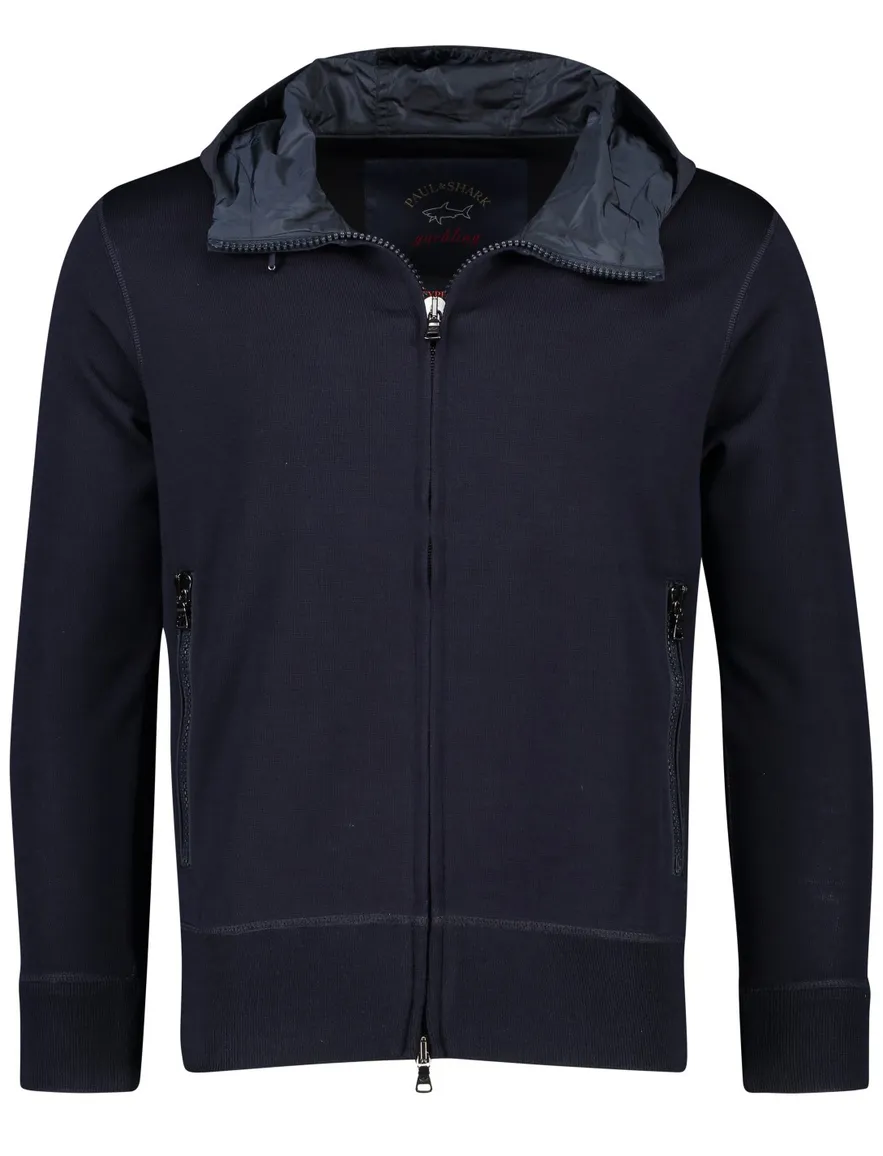 Paul & Shark vest met capuchon navy