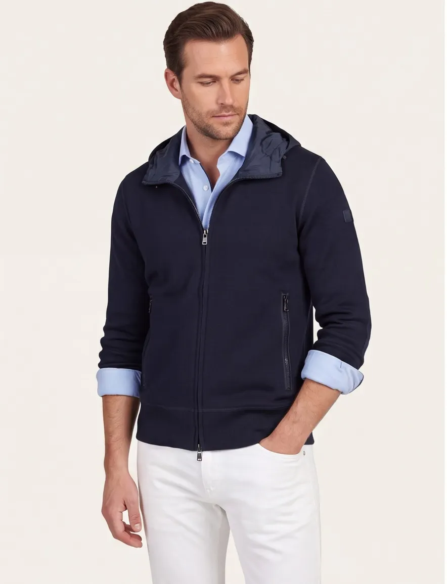 Paul & Shark vest met capuchon navy