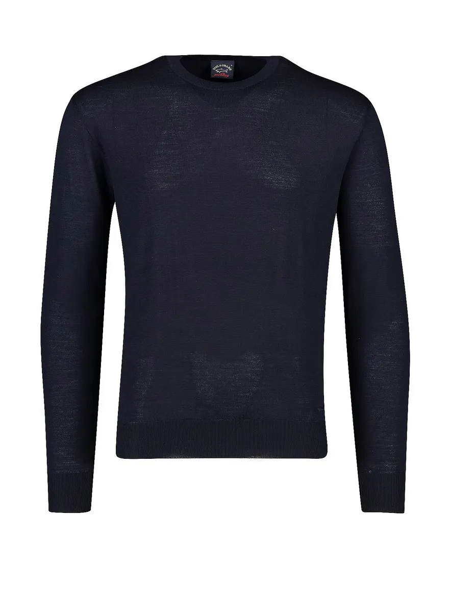Paul & Shark trui ronde hals navy lamswol