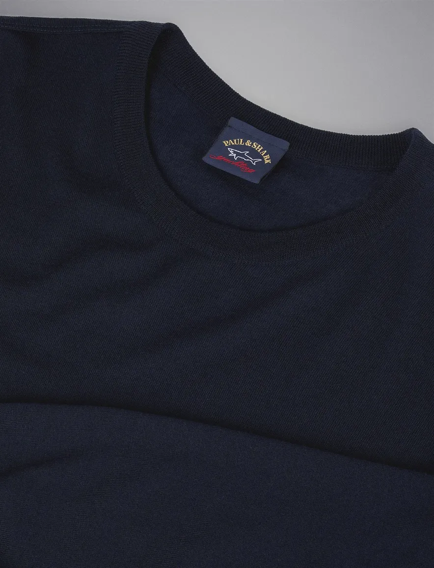 Paul & Shark trui ronde hals navy lamswol