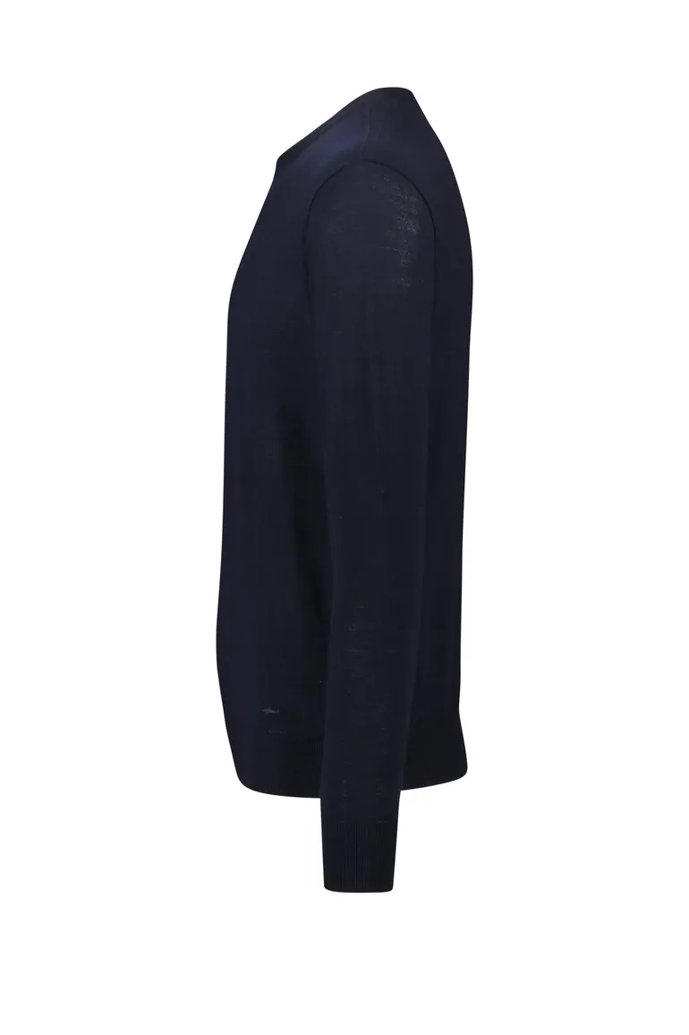 Paul & Shark trui ronde hals navy lamswol