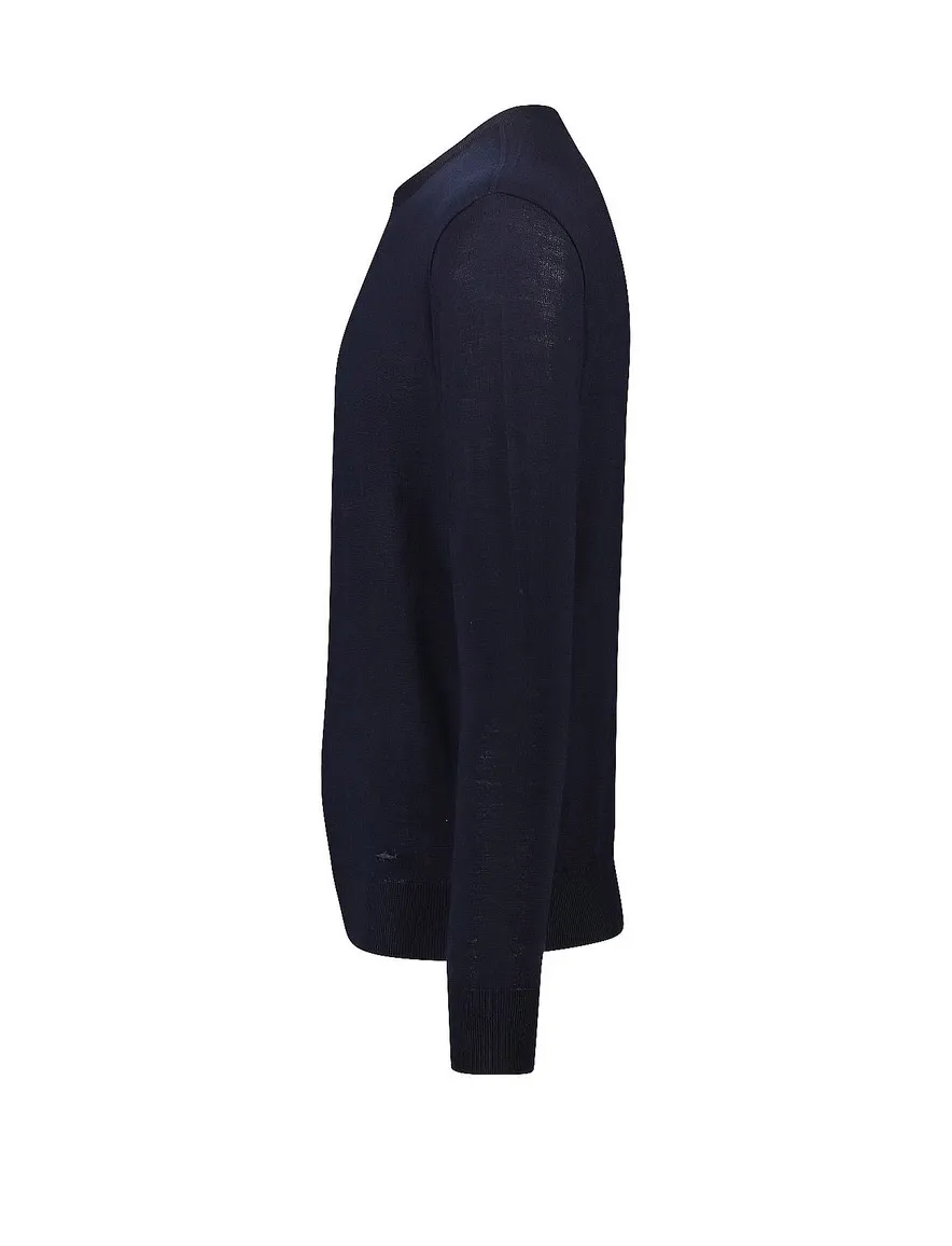 Paul & Shark trui ronde hals navy lamswol